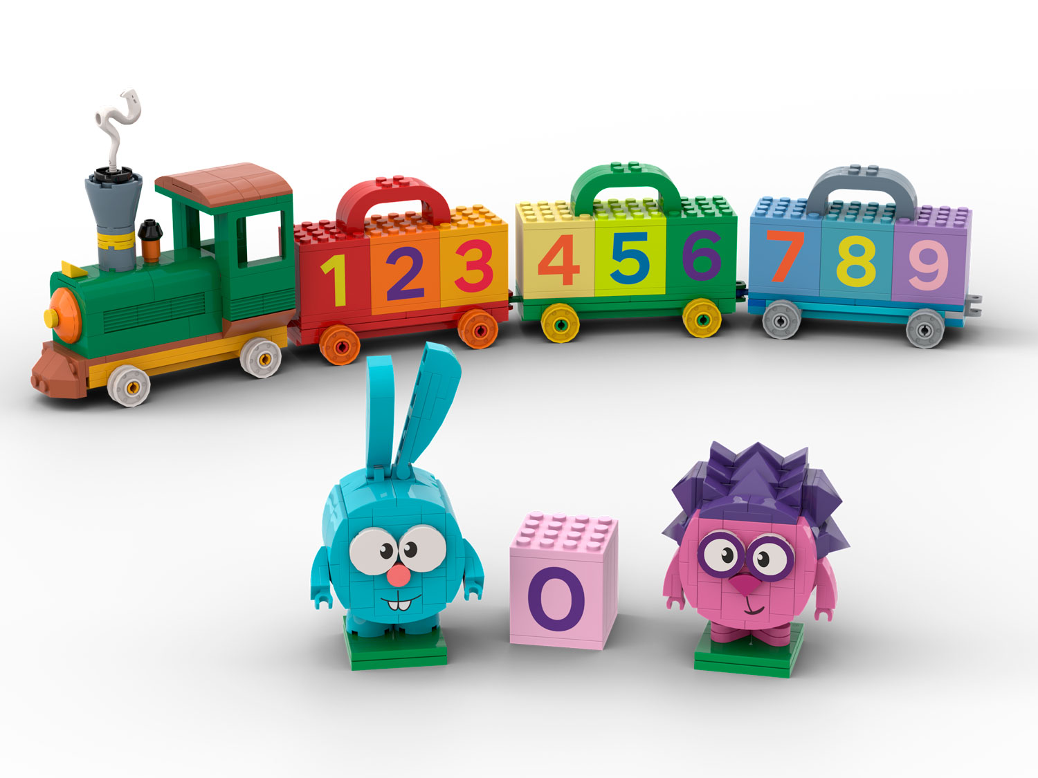 Конструктор Brick Labs "Смешарики: Поезд. Учим цифры с Крошем и Ёжиком" 2
