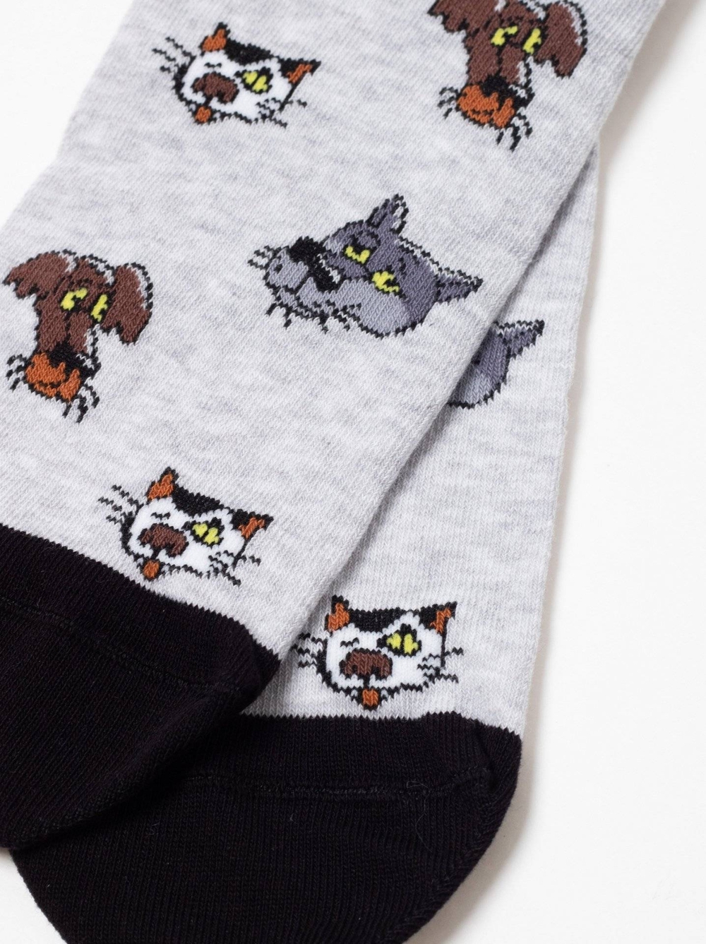 Носки мужские "Жил был пес", цв.св.серый меланж. 2