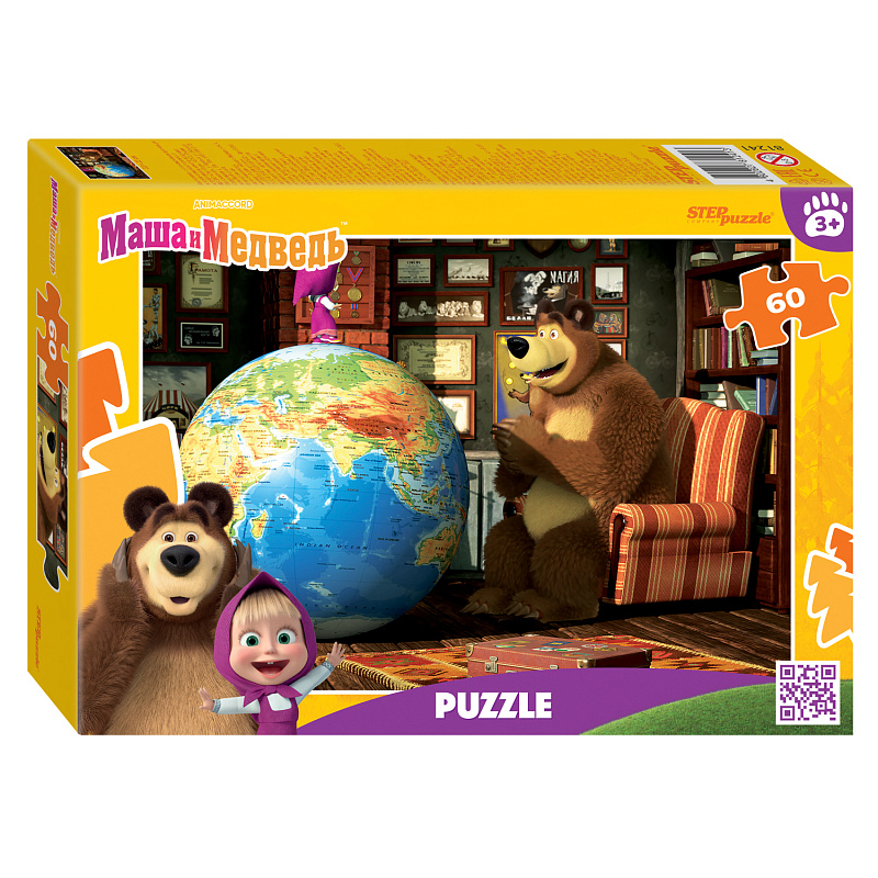 Мозаика "puzzle" 60 "Маша и Медведь (нов.)" (Анимаккорд) 1