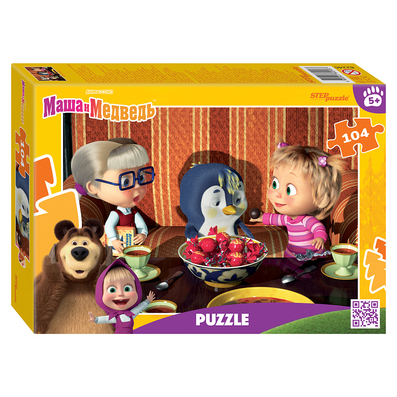 Мозаика "puzzle" 104 "Маша и Медведь (нов.)" (Анимаккорд) 1