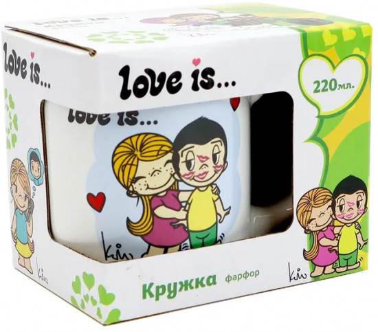 Кружка в подарочной упаковке "Love is...", 220 мл, фарфор