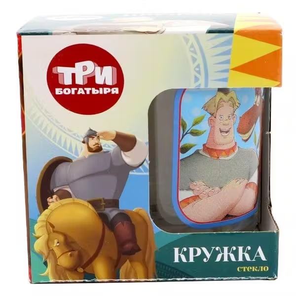 Кружка "Три Богатыря", Дизайн 1 (в подарочной упаковке), мал., 230 мл, стекло